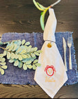 Personalised Christmas Linen Napkin, Custom Embroidered Holiday Dinner Towel, Festive Name Place Setting, Xmas Table Decor, Family Host Gift