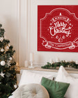Personalised Christmas Square Sign | Customised UV Printed Wooden Family Name Xmas Wall Decor, New Year Signage, Party Event Hoop Backdrop