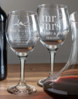 Personalised Clear Wine Glass, Custom Engraved Monogram Beverage Glassware, Logo Barware, Housewarming Birthday Corporate Gift Wedding Favor