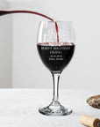 Personalised Clear Wine Glass, Custom Engraved Monogram Beverage Glassware, Logo Barware, Housewarming Birthday Corporate Gift Wedding Favor
