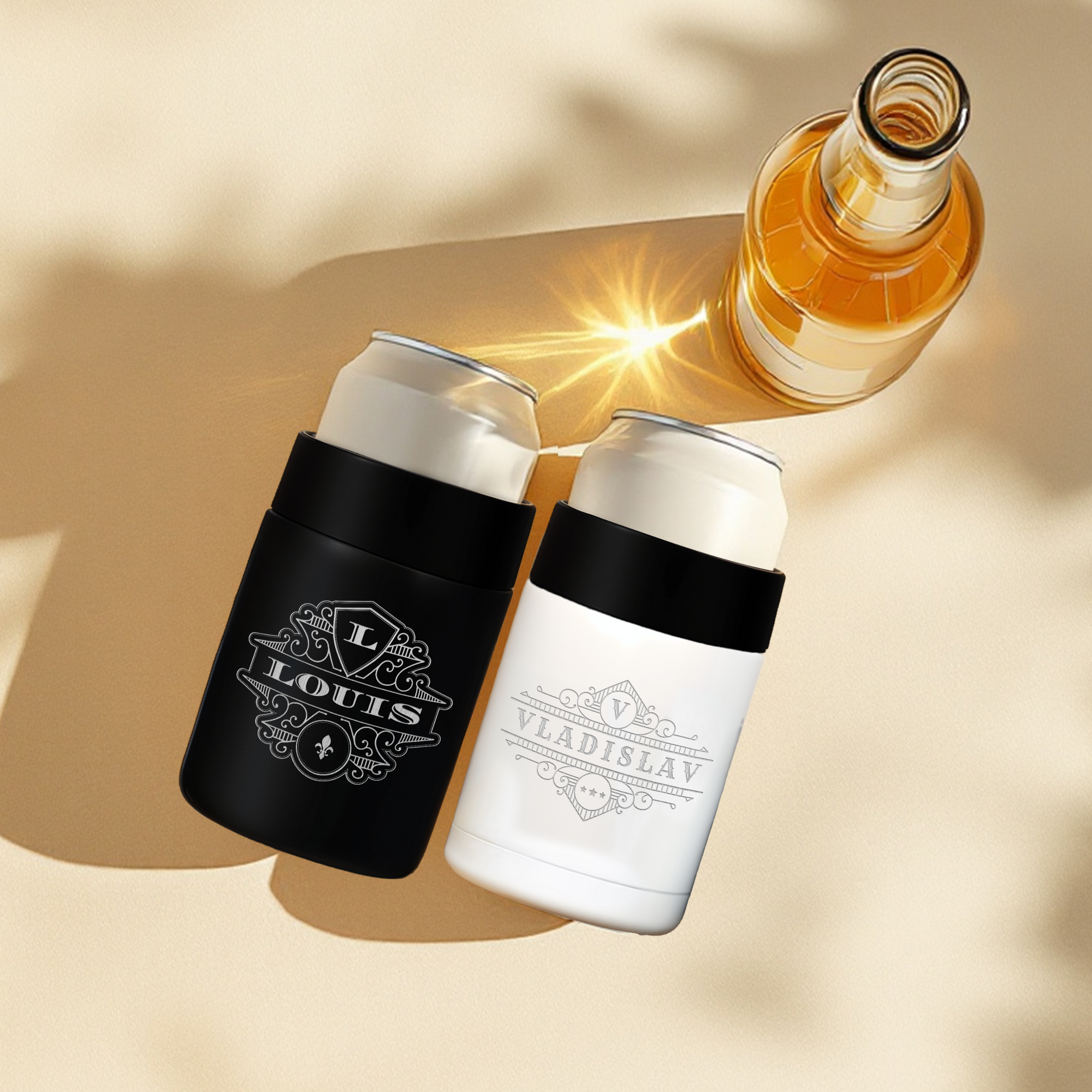 Personalised Double Wall Insulated Can Cooler, Custom Engraved Logo Stainless Steel Beer Bottle Stubby Holder, Dad Groomsmen, Corporate Gift