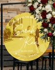 Personalised Couple Names Acrylic Round Wedding Signage, Custom UV Print Mirror Welcome Sign, Engagement/ Anniversary/ Vu Quy/ Tan Hon Decor
