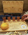 Personalised 5 Crystal Shot Glasses & Custom Engraved Tequila Wooden Flight Board Set, Dad, Bridesmaid Groomsman Wedding Xmas Corporate Gift