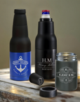Personalised Detachable 3-in-1 Insulated Can Cooler, Custom Engraved Logo Double Steel Beer Bottle Opener Stubby Holder, Dad Groomsmen Gift