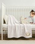 Personalised Embroidery Baby Fur Blanket, Custom Kid Name Throw, First Birthday, Newborn Arrival Shower Christening Baptism New Parents Gift