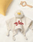 Personalised Embroidery Goose Comforter, Custom Baby Name Sleep Duck Snuggle, Kid Soft Toy Blanket, Toddler Christening Birthday Shower Gift