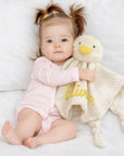 Personalised Embroidery Goose Comforter, Custom Baby Name Sleep Duck Snuggle, Kid Soft Toy Blanket, Toddler Christening Birthday Shower Gift