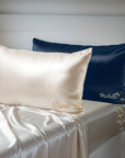 Personalised Embroidery Mulberry Pillowcase, Custom Embroidered Name Silk Skin Friendly/ Anti Frizz Hair Bedding, Birthday Housewarming Gift