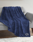 Personalised Embroidery Soft Throw, Custom Embroidered Name Logo Microplush Blanket, Birthday Housewarming, Wedding Anniversary, Mother Gift