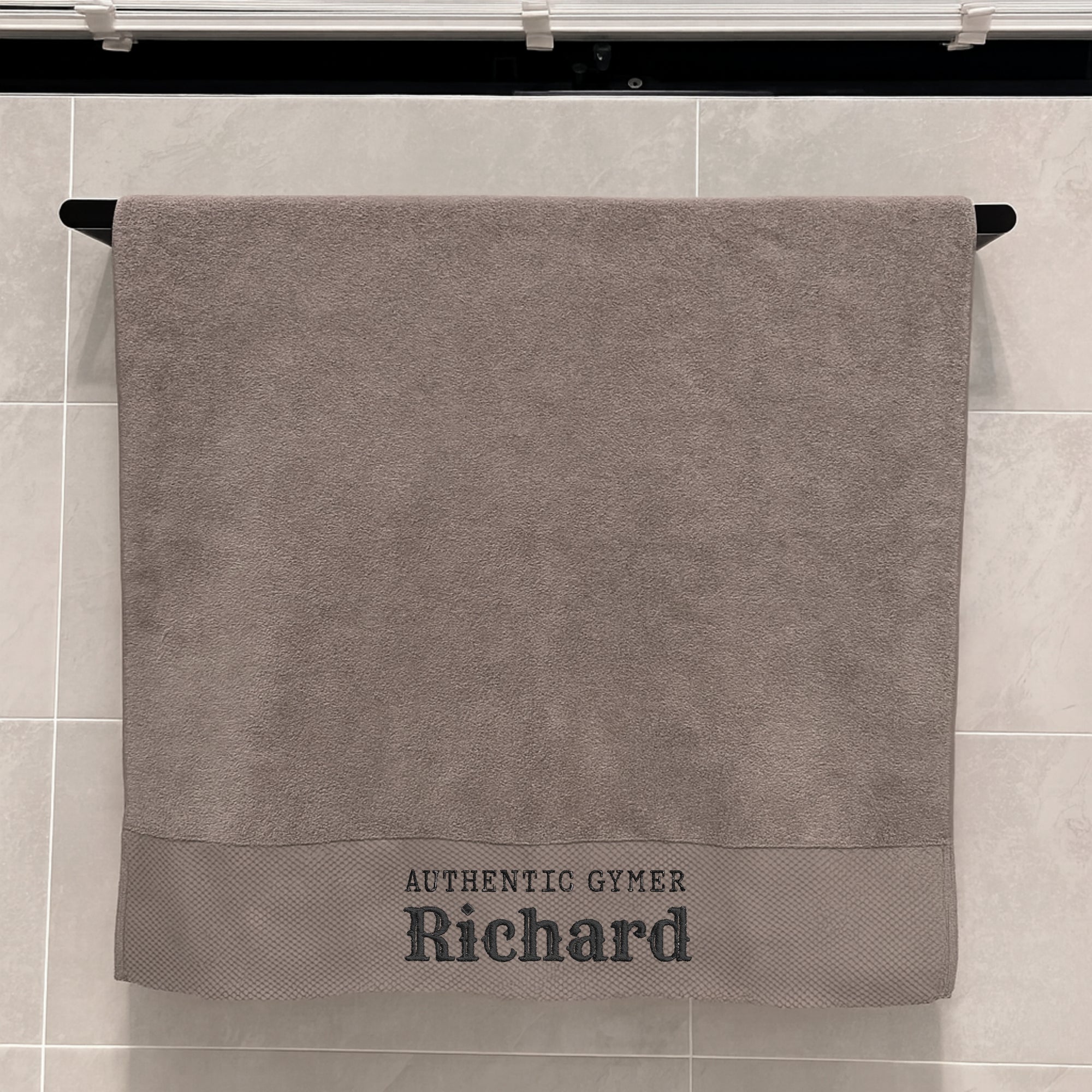 Personalised Embroidery Pattern Bath Towel, Custom Embroidered Name Logo Hotel Hair Salon Spa Towels, Birthday, Housewarming, Corporate Gift
