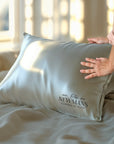 Personalised Embroidery Mulberry Pillowcase, Custom Embroidered Name Silk Skin Friendly/ Anti Frizz Hair Bedding, Birthday Housewarming Gift