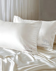 Personalised Embroidery Mulberry Pillowcase, Custom Embroidered Name Silk Skin Friendly/ Anti Frizz Hair Bedding, Birthday Housewarming Gift