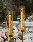 Personalised Engraved Gold Glass Candle Holders Set, Custom Wedding Ceremony Engagement, Party Decor, Christening Baptism Anniversary Gift