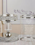Personalised Engraved Metallic Silver Glass Unity Candles & Holders Set, Custom Wedding Ceremony Engagement Union, Baptism Anniversary Gift