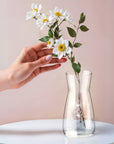 Personalised Etched Birth Flower Glass Carafe Vase, Home Wedding Decor, Bridesmaid Favor, Christening Housewarming Anniversary Birthday Gift