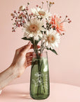 Personalised Etched Small Birth Flower Glass Vase, Home Wedding Decor, Bridesmaid Favor, Christening Housewarming, Anniversary Birthday Gift