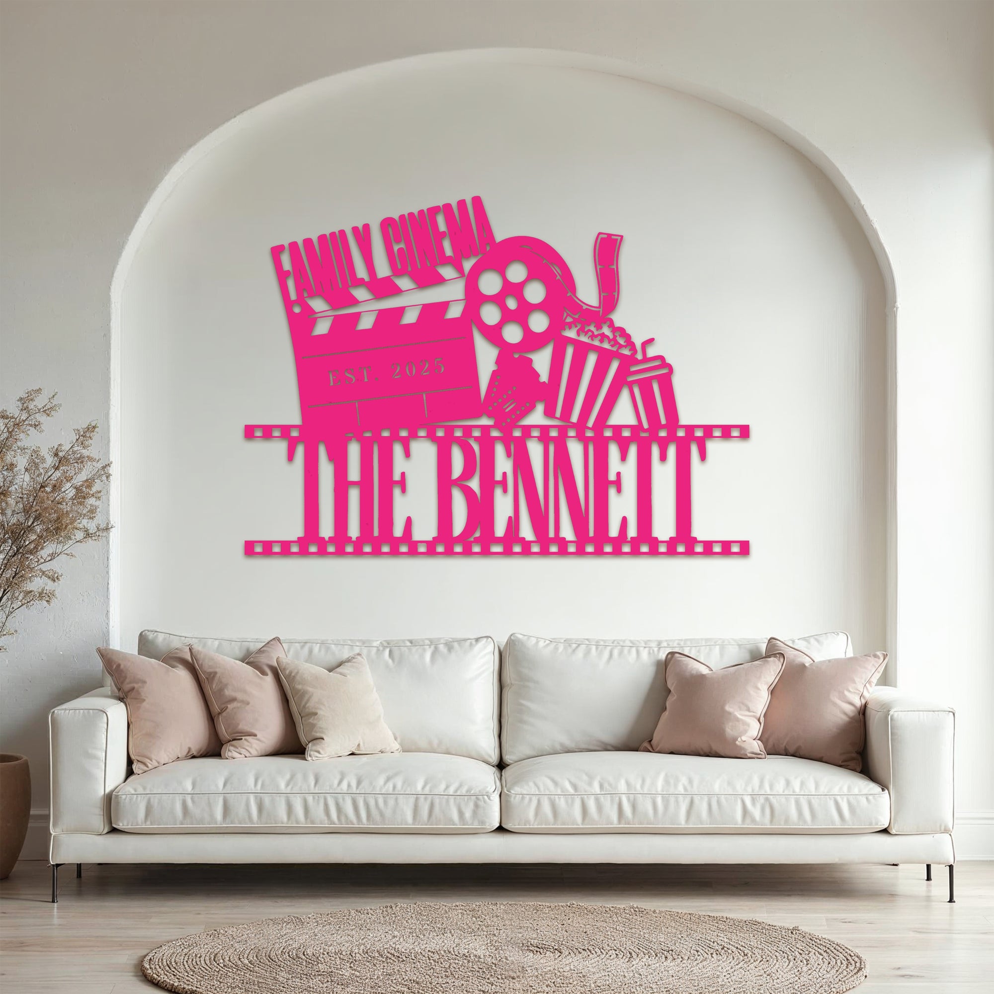 Personalised Family Name Clapperboard Cinema Sign, Custom Wooden Acrylic Plaque Wall Art, Home Movie Theatre Signage Decor Housewarming Gift