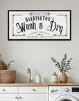 Personalised Family Name Farmhouse Rustic Sign | Custom UV Print Wash & Dry Wooden Frame Wall Decor, Laundry Room Signage, Housewarming Gift