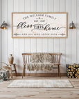 Personalised Family Name Farmhouse Rustic Sign | Custom UV Print Wooden Frame Wall Decor, Cattle Ranch Homestead Signage, Housewarming Gift