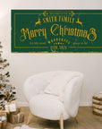 Personalised Family Name Farmhouse Rustic Sign | Customised UV Printed Wooden Xmas Wall Decor, New Year Signage, Party Event Hoop Backdrop