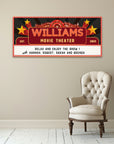 Personalised Family Name Home Cinema Pop Art Retro Sign, Custom Print Wood Frame Wall Decor Marquee Movie Theatre Signage, Housewarming Gift