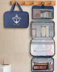 Personalised Foldable Hanging Travel Toiletry Bag, Custom Print Logo Makeup Organiser Cosmetic Storage, Carry Shower Case Him Groomsman Gift