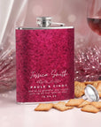 Personalised Glitter Stainless Steel 8oz Liquor Hip Flask & Funnel, Custom Engraved Bridesmaid Proposal, Wedding Favour, Logo Corporate Gift