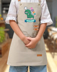 Personalised Kid Crossover Workshop Pockets Apron, Customised Adjustable Straps Little Chef Baby Handyman Garden Helper Kitchen Children Bib