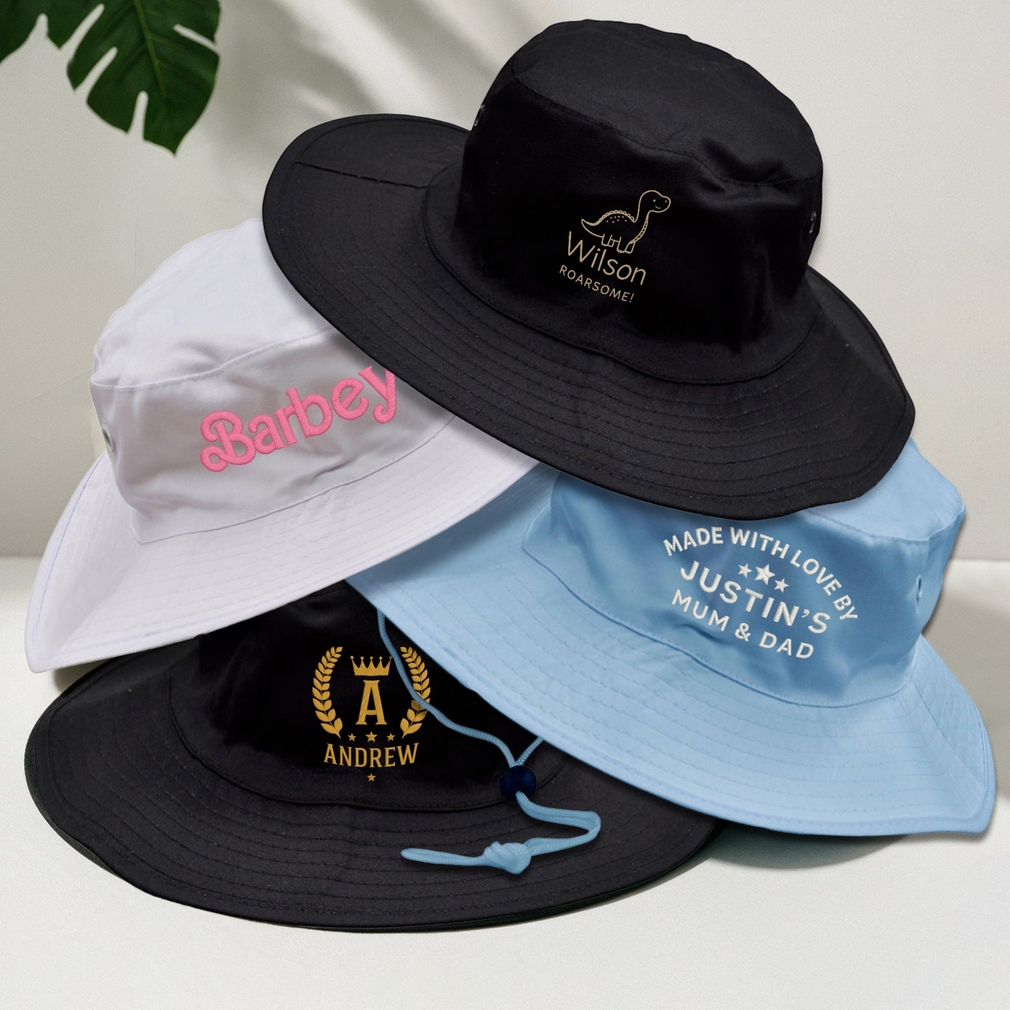 Personalised Kids Bucket Hat/ Custom Embroidery Sun Protection Outdoor Summer Wide Brim Bucket, School, Daycare, Beach, Picnic, Travel Gift