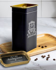 Personalised Matte Black Gold Metal Tin, Custom Engraved Logo Jar, Coffee, Tea Storage, Cookie Lollies Canister, Housewarming, Mom Xmas Gift