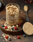 Personalised Wooden Lid Jar, Custom Etched Printed Treat, Food, Snack Glass Storage, Cookie Lolly Canister Teacher Anniversary Mom Xmas Gift