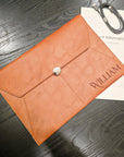 Personalised Leatherette A4 Document Bag, Custom Engraved Logo Envelope Pouch, Travel Paper Folder Case, Teacher, Office Business, Dad Gift