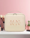Personalised Leatherette Cosmetic Case Custom Print Makeup Toiletry Bag Storage Carry Travel Vanity Zip Bag Wedding Bridesmaid Proposal Gift
