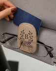 Personalised Leatherette Magnetic Car Sunglasses Holder, Custom Engraved Visor Organiser, Logo Eyeglass Clip, Mom/ Dad, Xmas Corporate GIft