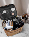 Personalised Leatherette Makeup Toiletry Bag, Custom Engraved Multiple Zip Cosmetic Storage Bag, Carry Travel Vanity Case, Mom Birthday Gift