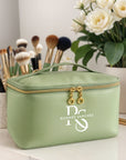 Personalised Leatherette Makeup Toiletry Bag, Custom Print Logo Cosmetic Storage Zip Bag, Carry Travel Vanity Case, Bridesmaid Birthday Gift