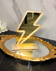 Personalised Lightning Bolt Award Plaque/ Custom 3D Engraved Acrylic Student Teacher Coach Trophy, Sport Achievement Keepsake Corporate Gift