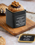 Personalised Matte Black Gold Metal Tin, Custom Engraved Logo Jar, Coffee, Tea Storage, Cookie Lollies Canister, Housewarming, Mom Xmas Gift