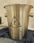 Personalised Matt Stainless Steel Champagne Ice Bucket, Custom Engraved Wine/ Beverage Tub, Housewarming, Wedding, Engagement, Xmas Barware Gift