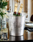 Personalised Matt Stainless Steel Champagne Ice Bucket, Custom Engraved Wine/ Beverage Tub, Housewarming, Wedding, Engagement, Xmas Barware Gift