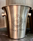 Personalised Matt Stainless Steel Champagne Ice Bucket, Custom Engraved Wine/ Beverage Tub, Housewarming, Wedding, Engagement, Xmas Barware Gift
