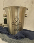 Personalised Matt Stainless Steel Champagne Ice Bucket, Custom Engraved Wine/ Beverage Tub, Housewarming, Wedding, Engagement, Xmas Barware Gift