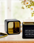 Personalised Matte Black Gold Metal Tin, Custom Engraved Logo Jar, Coffee, Tea Storage, Cookie Lollies Canister, Housewarming, Mom Xmas Gift