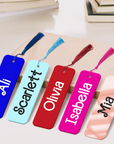 Personalised Mirror Acrylic Baby Bookmark & Tassel, Custom Print Logo Book Card, Reading Lover Name Tag Event Corporate Gift, Wedding Favour