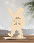 Personalised Mirror Acrylic/ Wood Santan Name Place Setting, Custom Engraved Christmas Table Name Place Card, Party Favour Gift, Xmas Decor