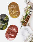 Personalised Mirror Acrylic Reserved Name Place Setting, Custom UV Print Oval Table Place Card Wedding Favors Thank you Gift Tag Party Decor