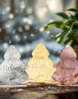 Personalised Mirror Acrylic/ Wood Xmas Tree Name Place Setting, Custom Engraved Logo Christmas Decor Table Name Place Card Party Favour Gift