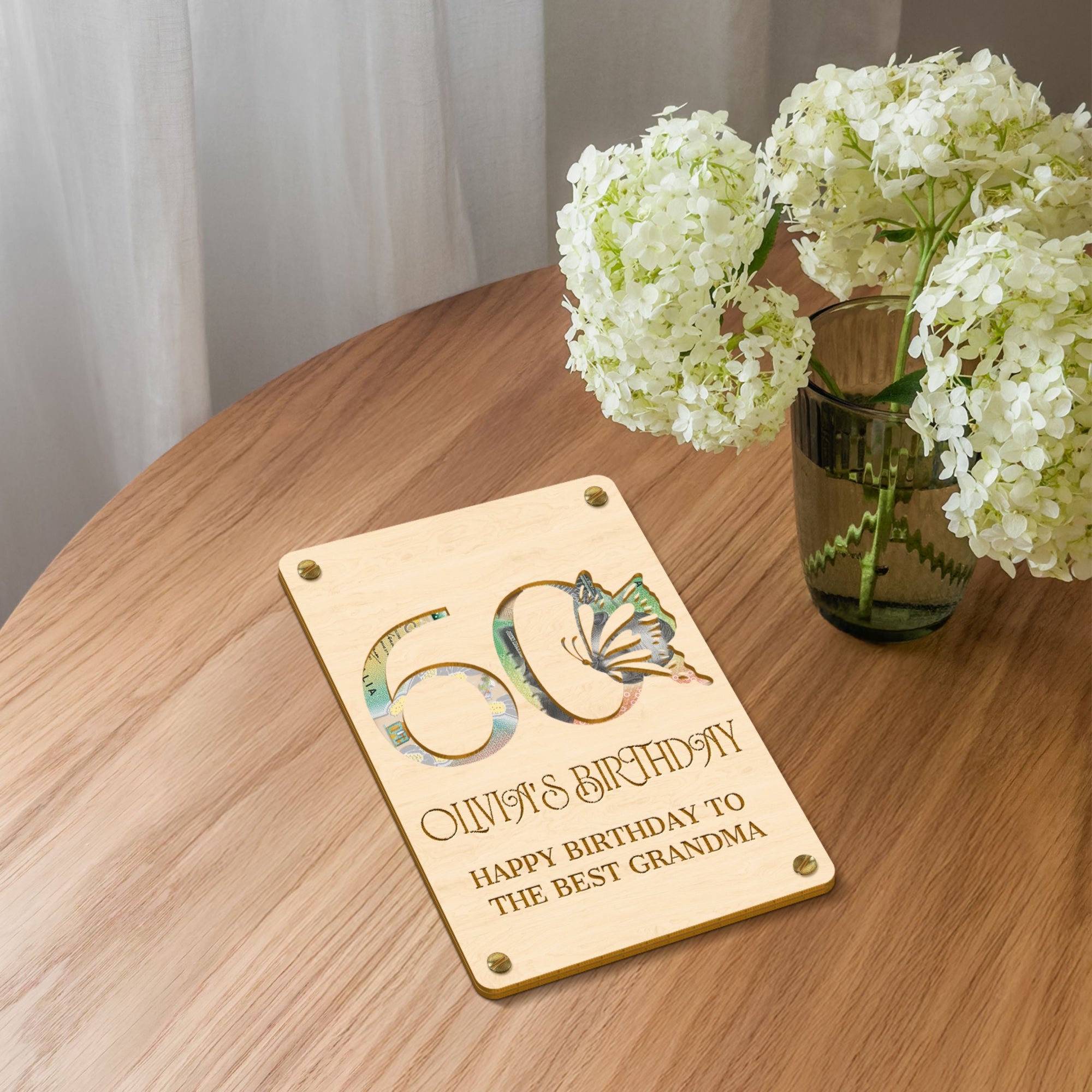 Personalised Name & Message Mirror Acrylic/ Wooden Birthday Money Holder, Custom Laser Cut Kid Cash Envelope, Wedding, Graduation Gift Card