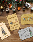 Personalised Name & Message Mirror Acrylic/ Wooden Christmas Money Holder, Custom Laser Cut Engraved Kid Cash Gift Card Envelope, Xmas Decor