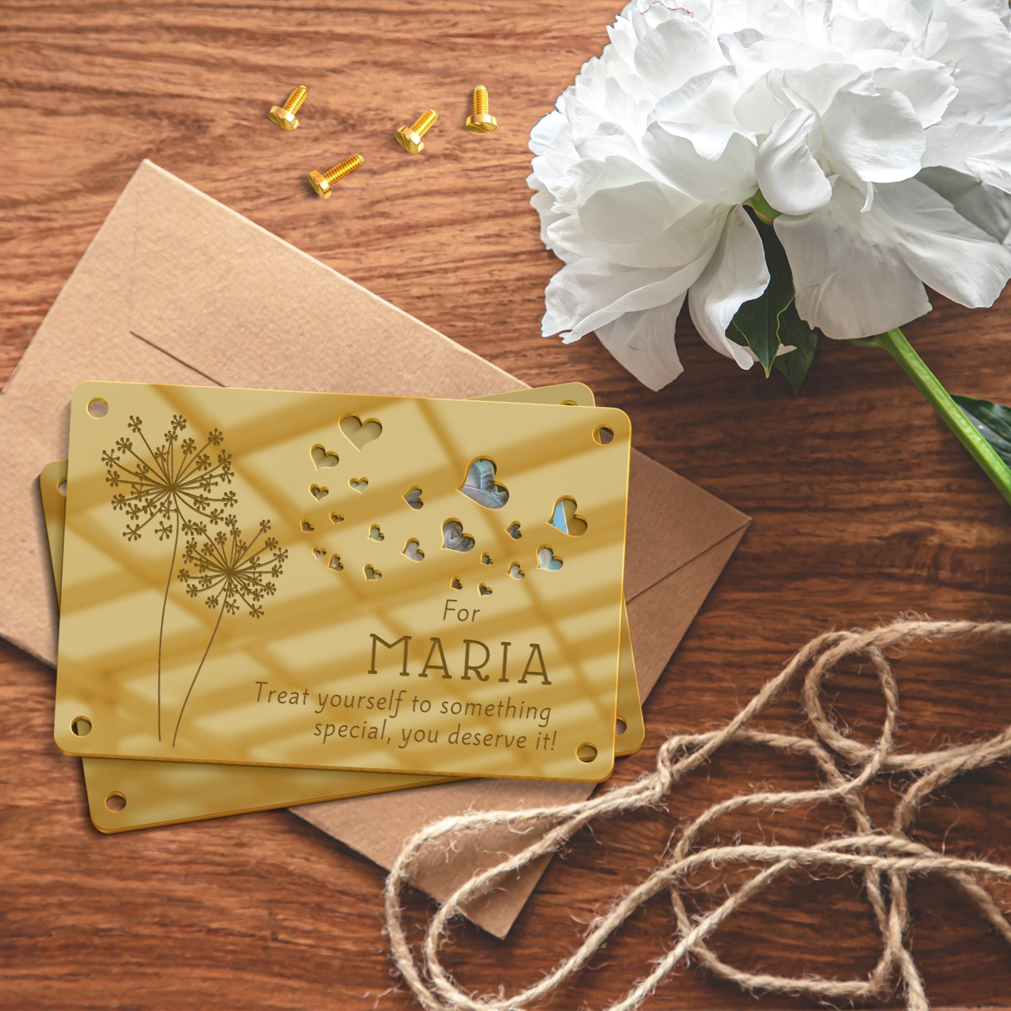 Personalised Name & Message Mirror Acrylic/ Wooden Birthday Money Holder, Custom Laser Cut Kid Cash Envelope, Wedding, Graduation Gift Card